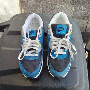 Nike Air Max 90 Black Atlantic Blue White Men’s Sz Size 9 DM0029-001 Used +READ+